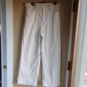 Lands' End Men's Corduroy Pants - Cream Wide-leg Pants Size 14